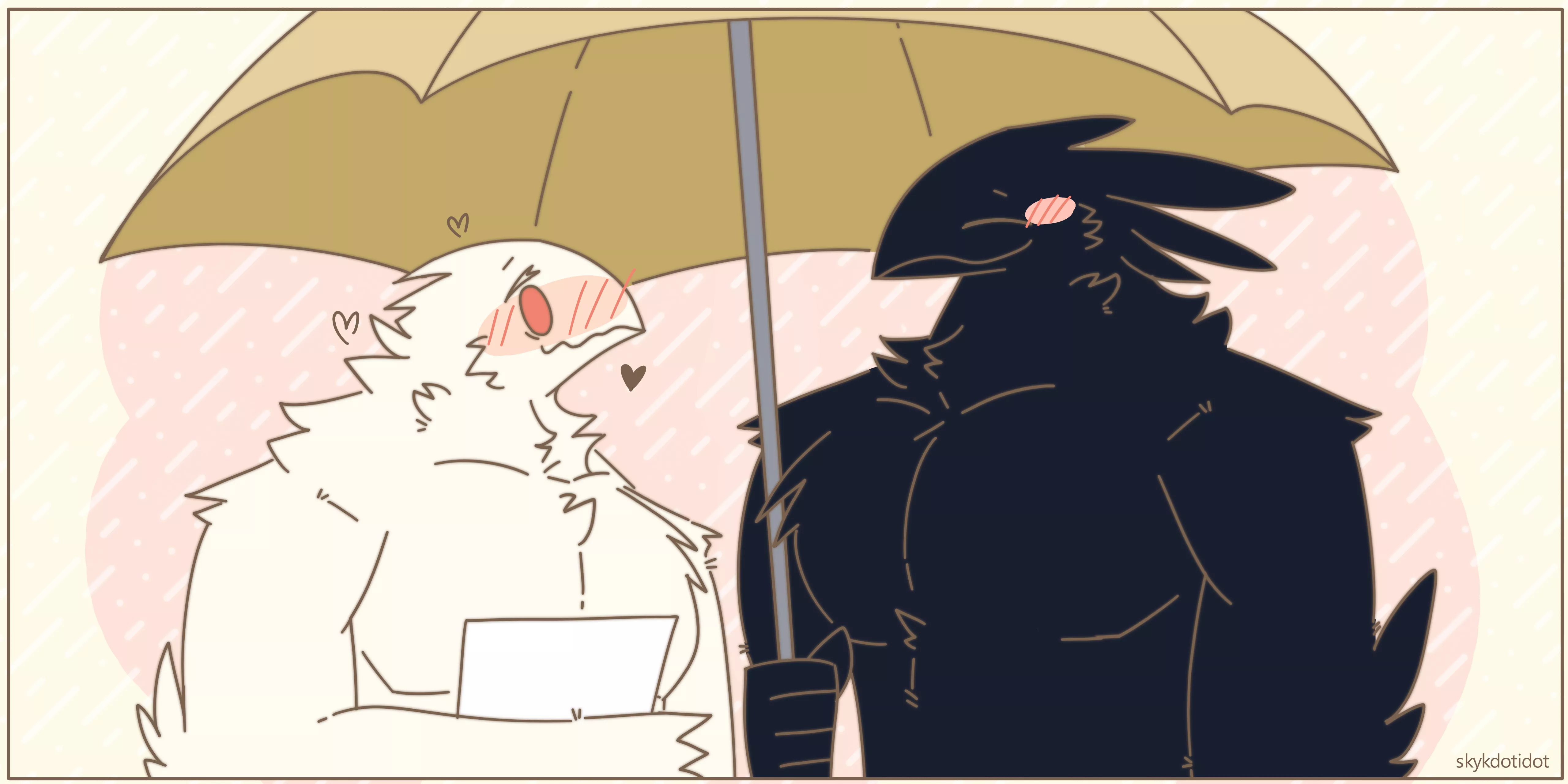 birbs sharing umbrella