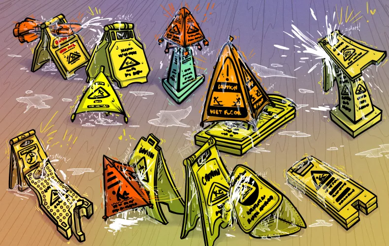 Caution: Wet Floorgy (GettnRandy) [Wet Floor Signs]