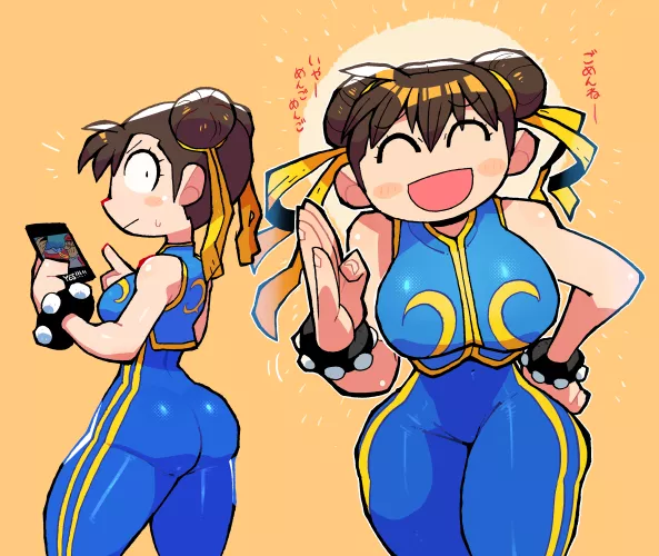 Chun-Li rocking her Street Fighter Alpha outfit