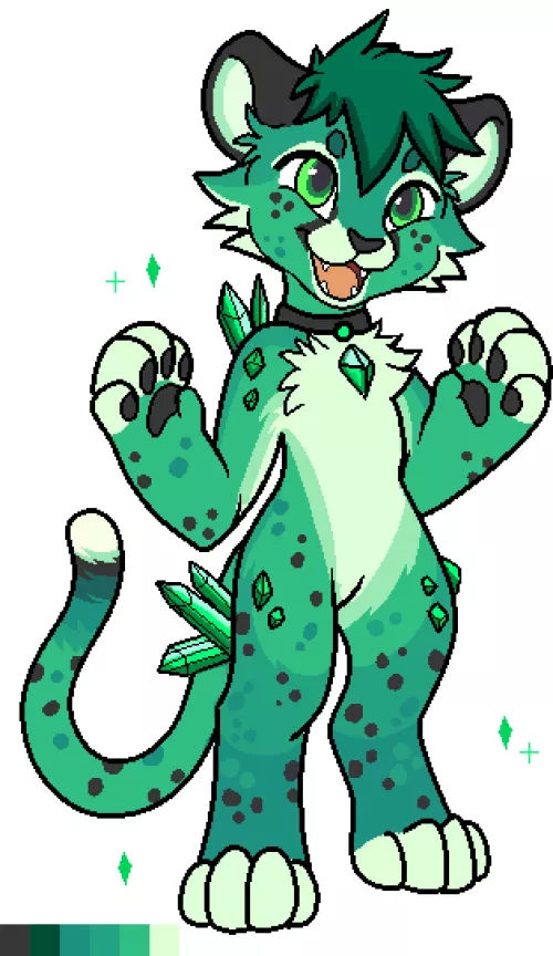 Emerald Cheetah - Adoptable (Art & Design by Me!)