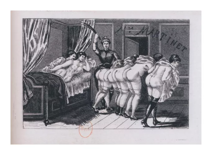 French postcard...spanking