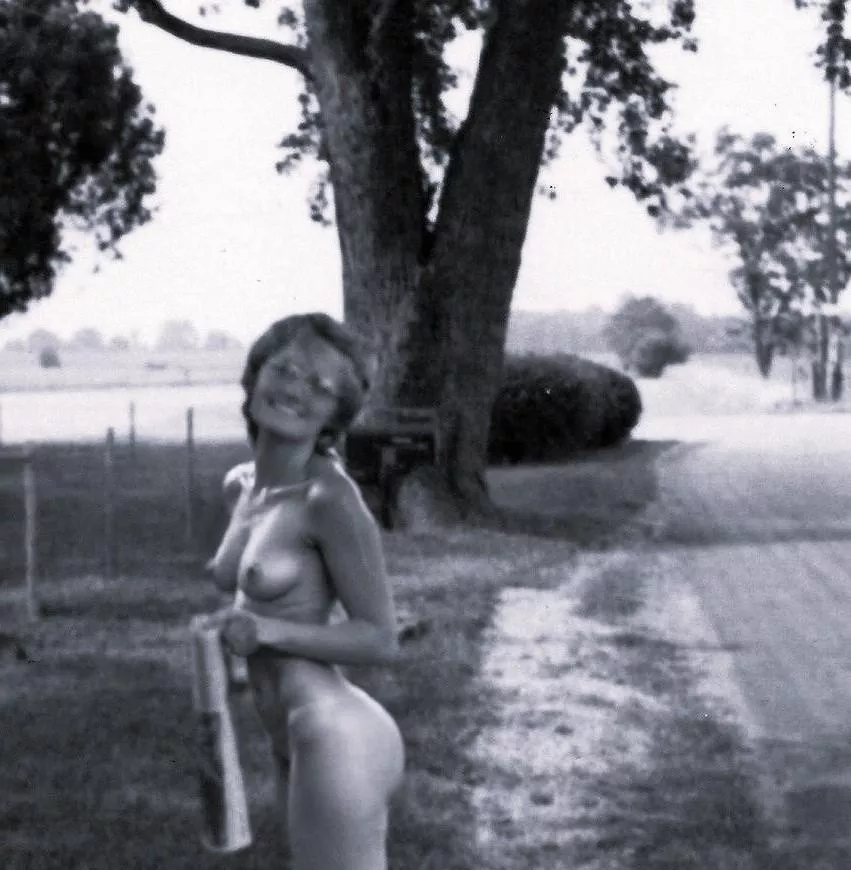 Grabbing the morning newspaper near our commune. Early 1970s...