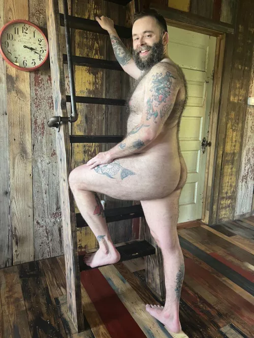 Hairy back, chest and butt