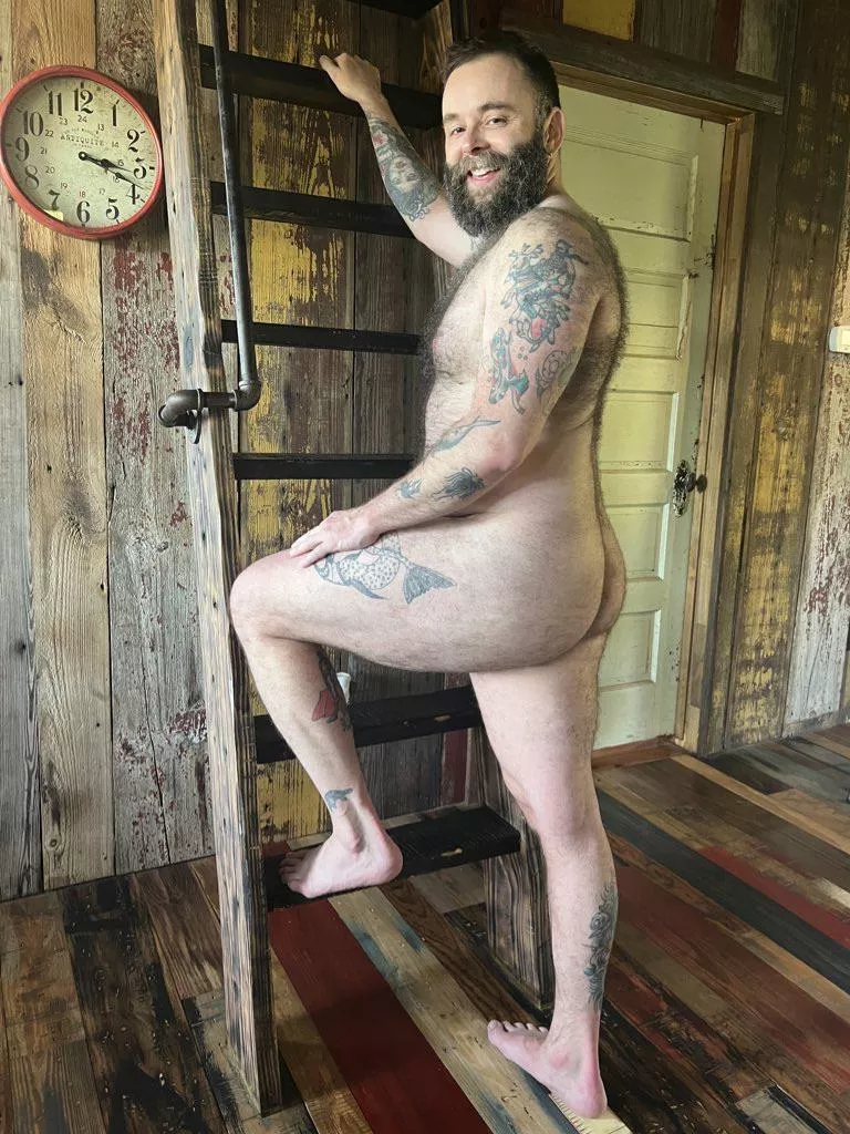 Hairy back, chest and butt