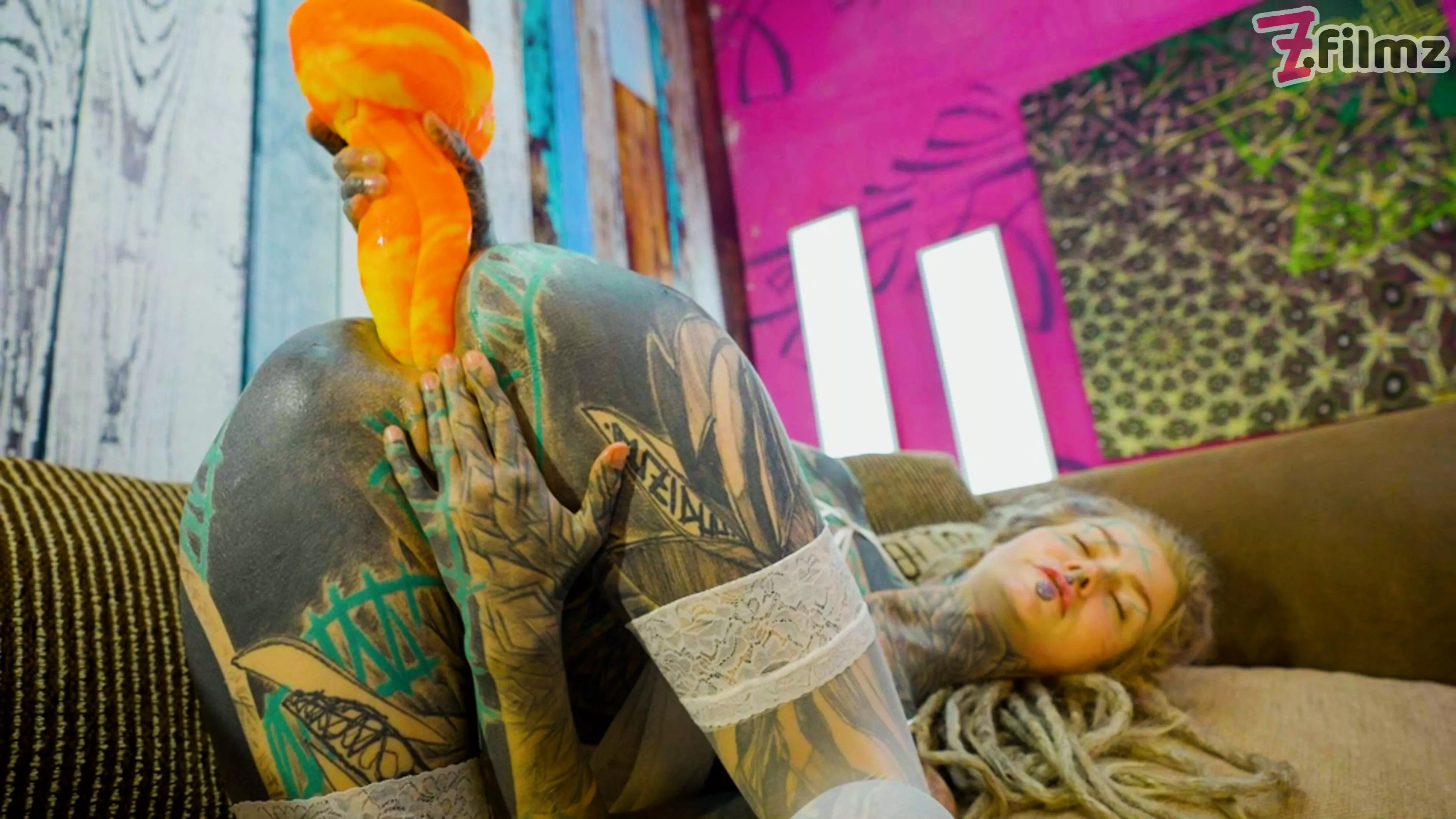 I love to stretch my ass with big dildos