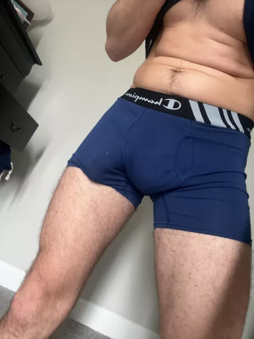 It always hangs down one pant leg or the other