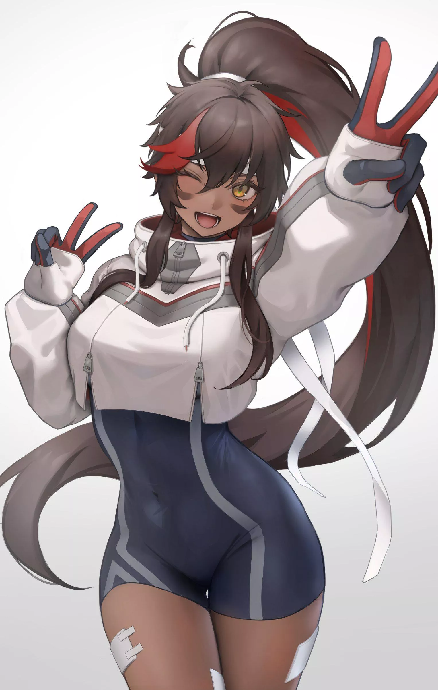 Juliette giving the peace sign