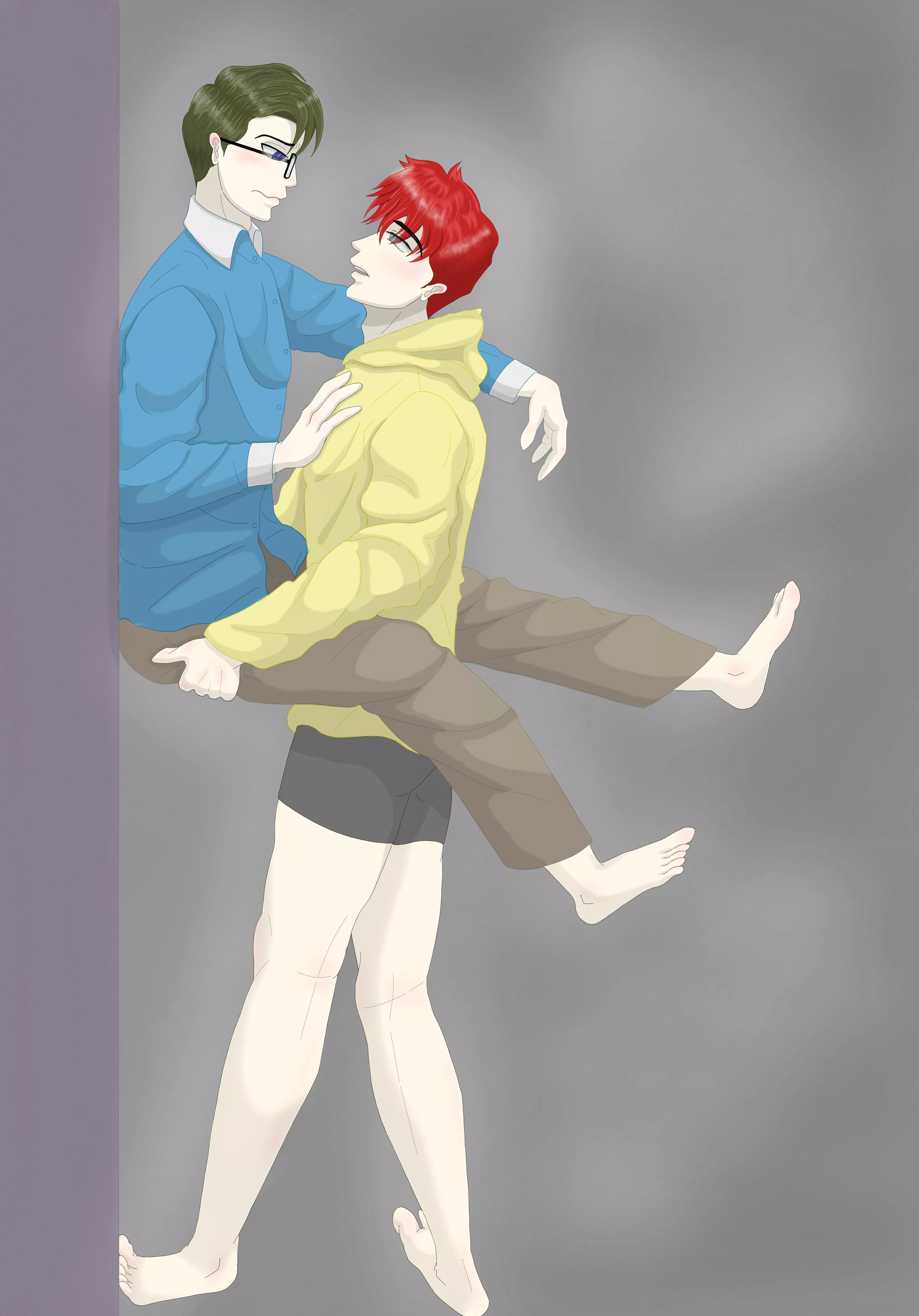 [Original] My first attempt at Yaoi art (or art in general). I'm still learning to draw. The characters are my original.