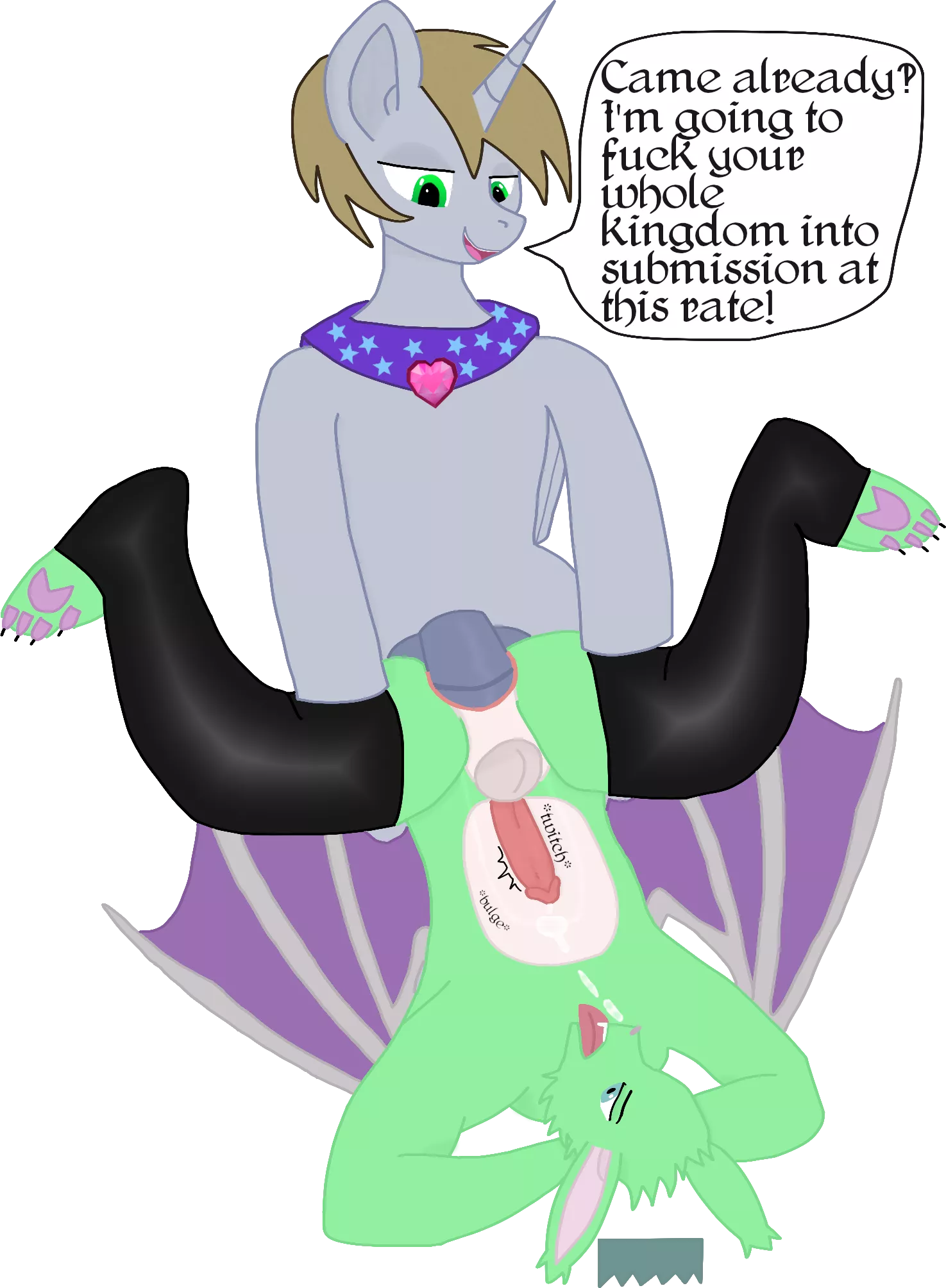 Piledriving a furry king (OC)