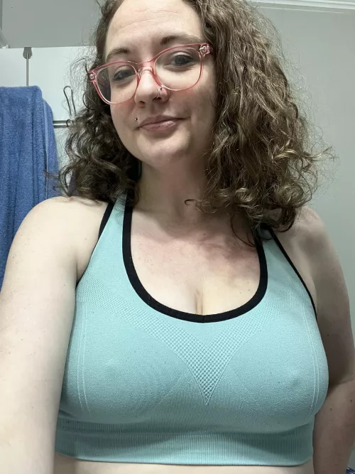 Poking through in baby blue 