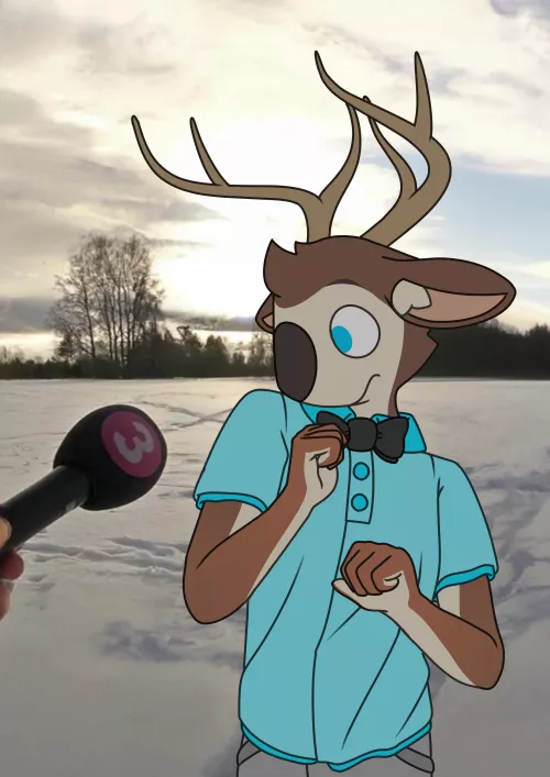 That one meme every deer character needs to be in (Art by me, BG from that one deer meme)