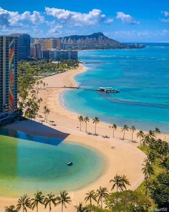 The beauty of Waikiki Beach, Hawaii.