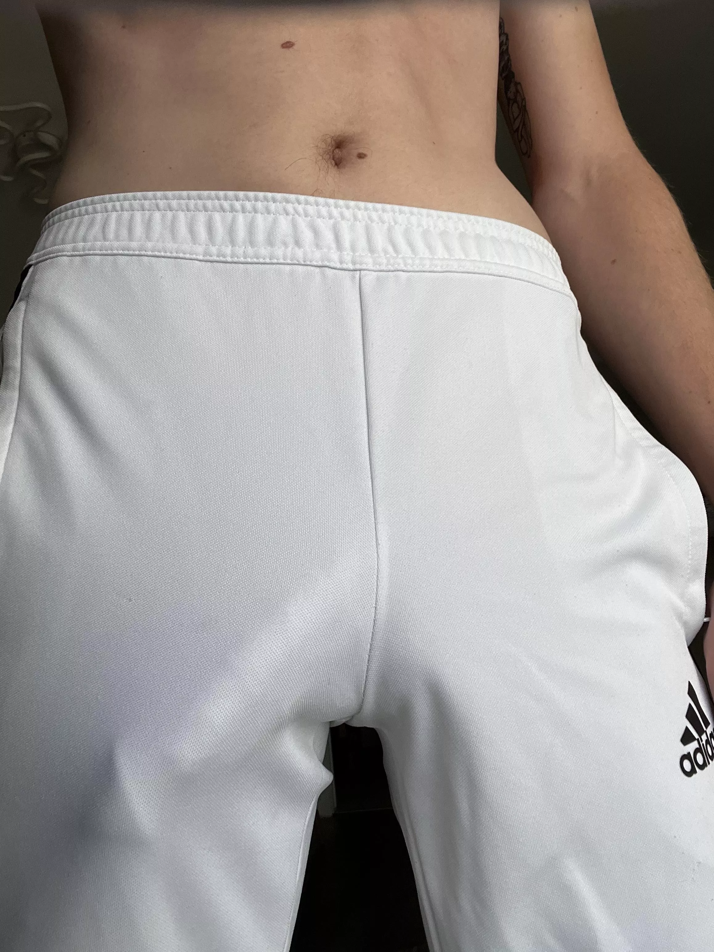 white adidas pants leave no detail behind 