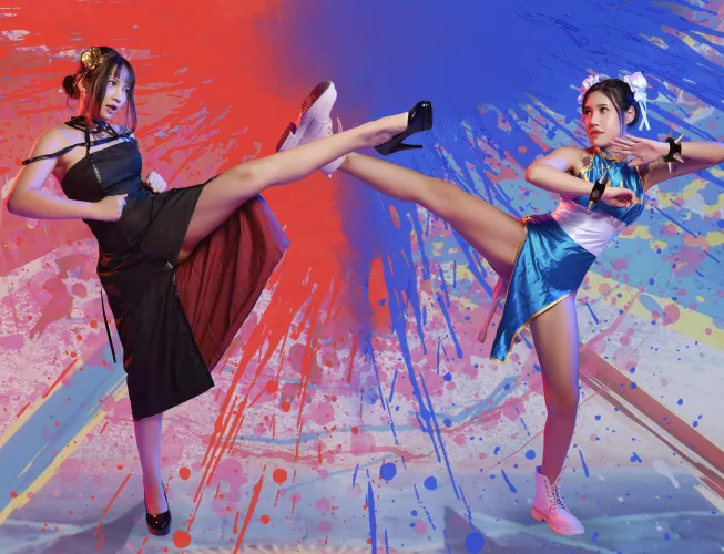 Yor from spyxfamily by KieraKo & ChunLi from StreetFighter by ScarlettB