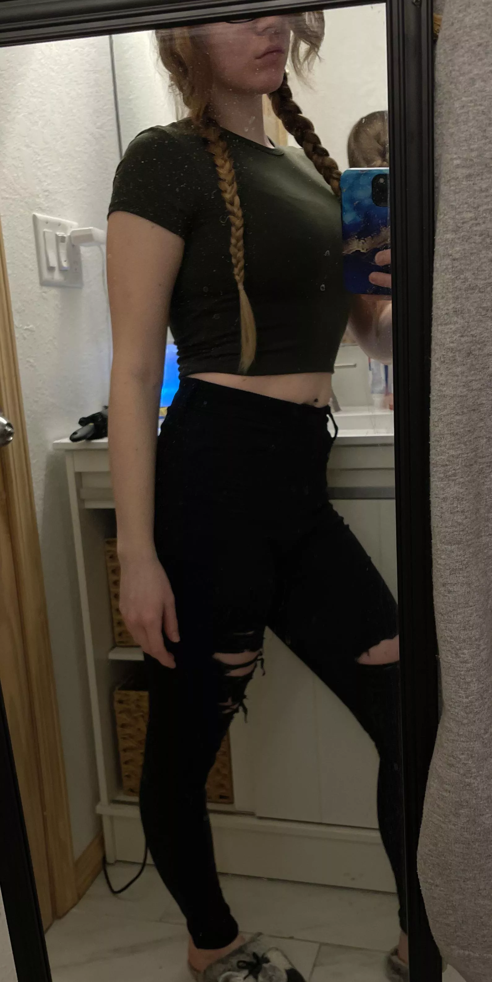 You can only see one braid, but I promise there’s two to hang onto 