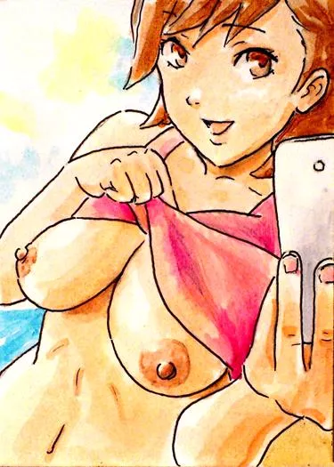 Yukari takes a selfie (bgaltered)