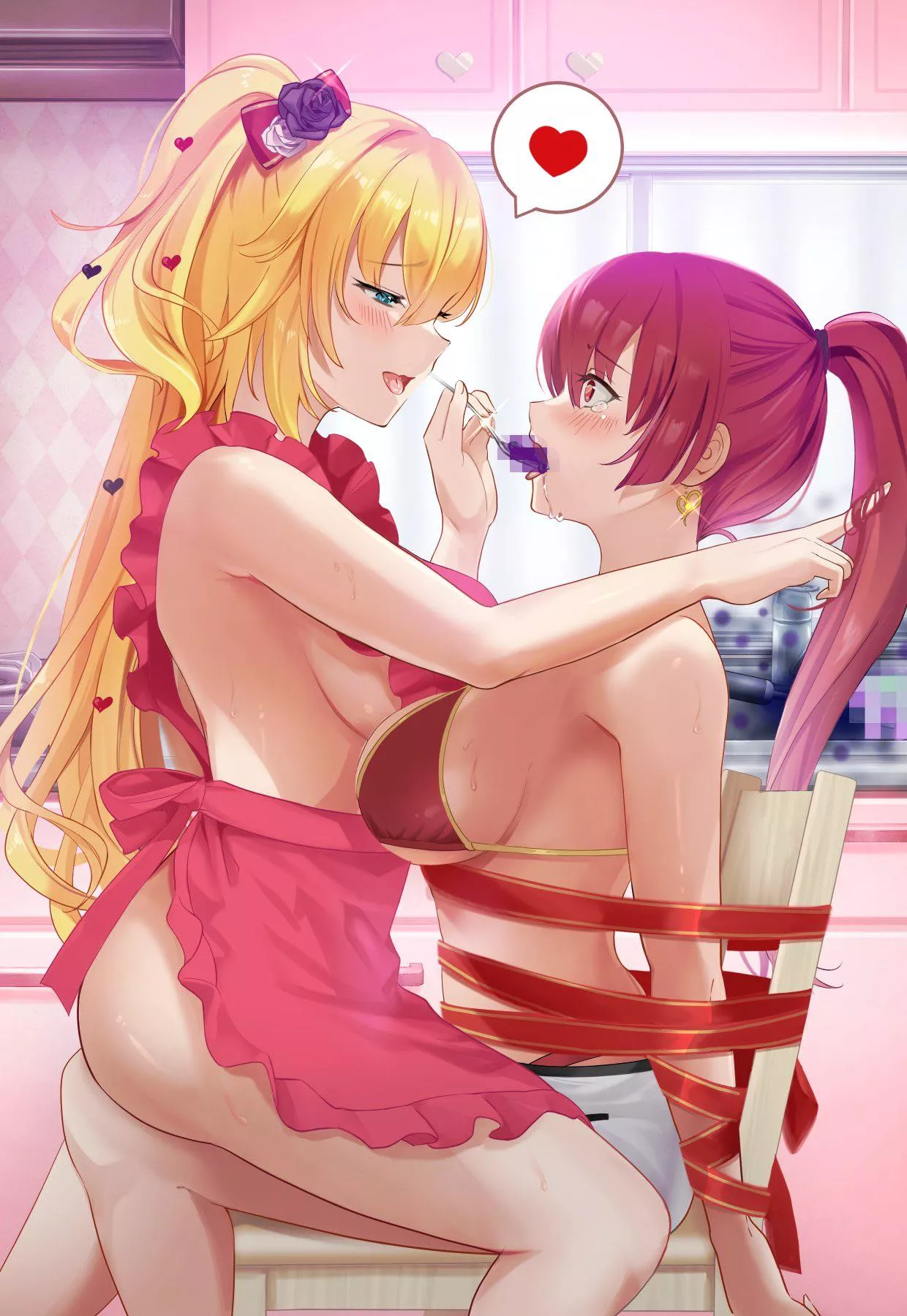 Akai haato feeding Marine[Hololive]