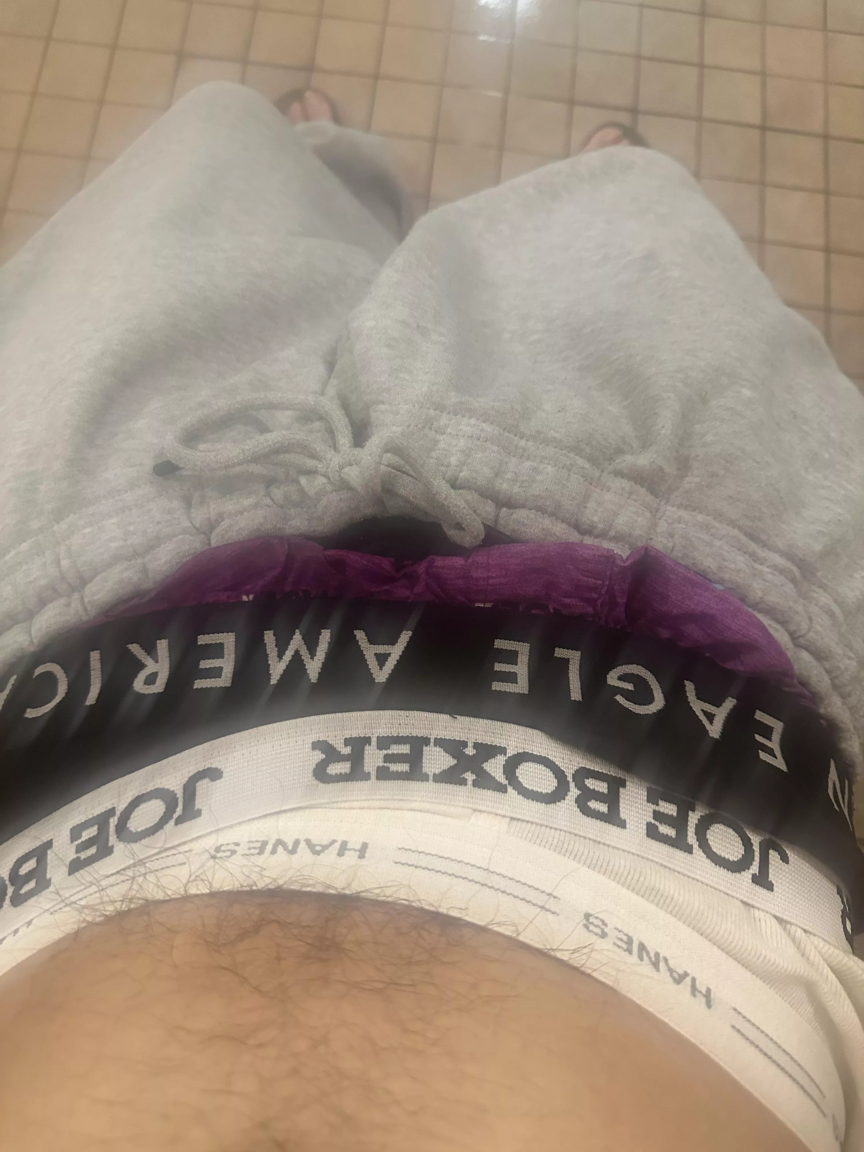 At the gym steam room