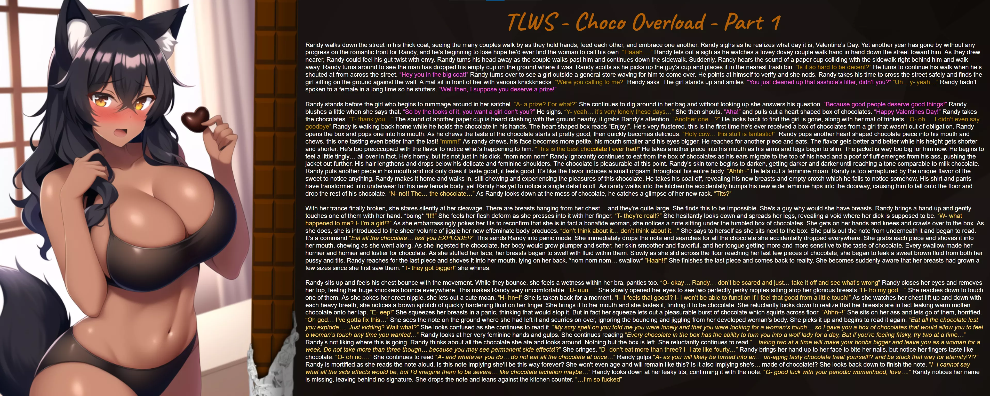 Choco Overload By SullenSpace (MTF Wolf girl)