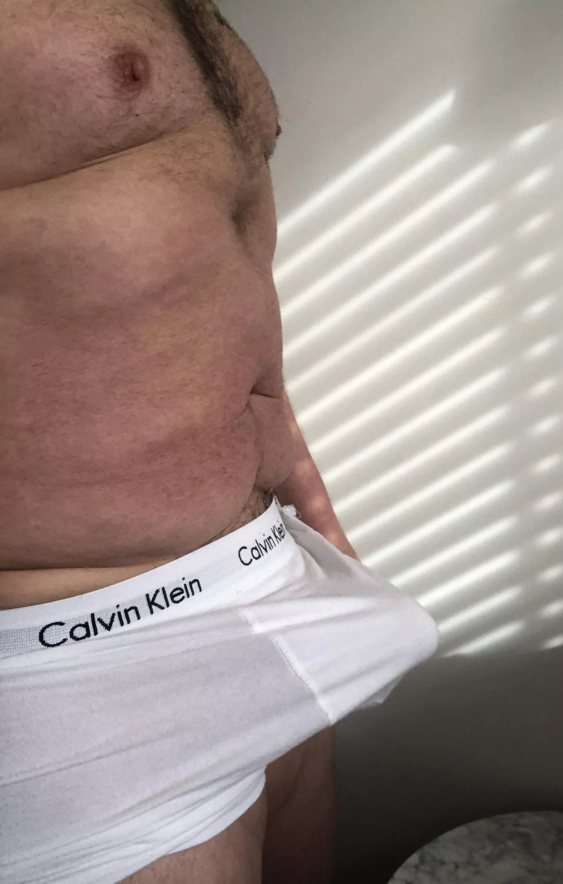 Daddy wearing white undies