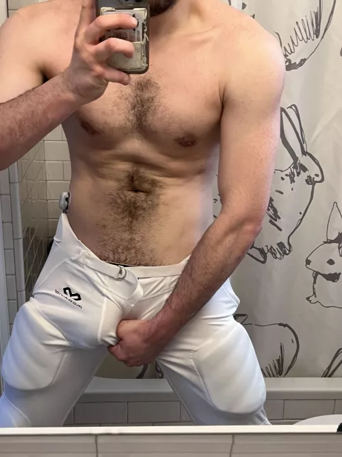 Do y’all think my high school football pants still fit me?