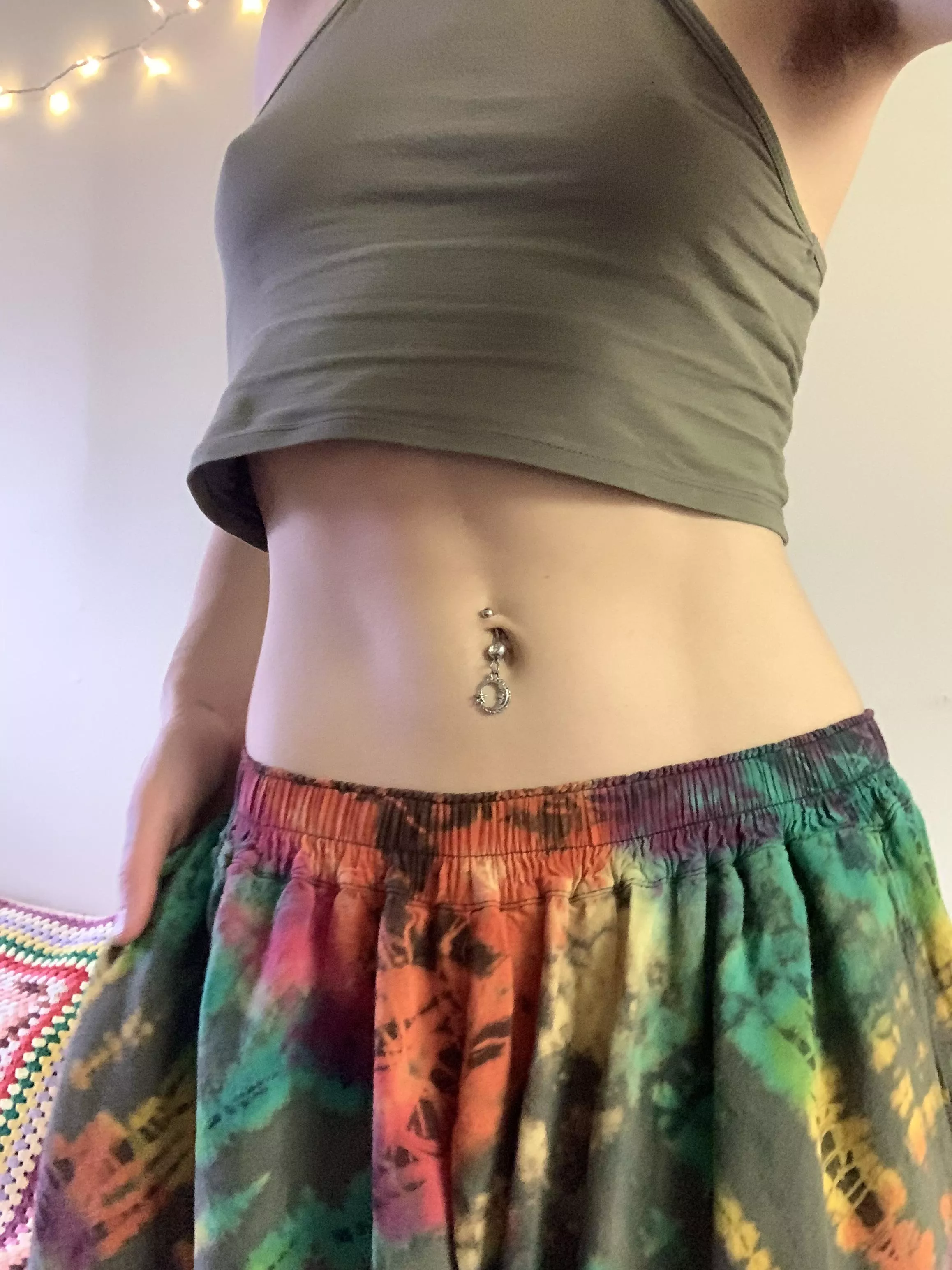 hippie girl with a pierced belly button :)