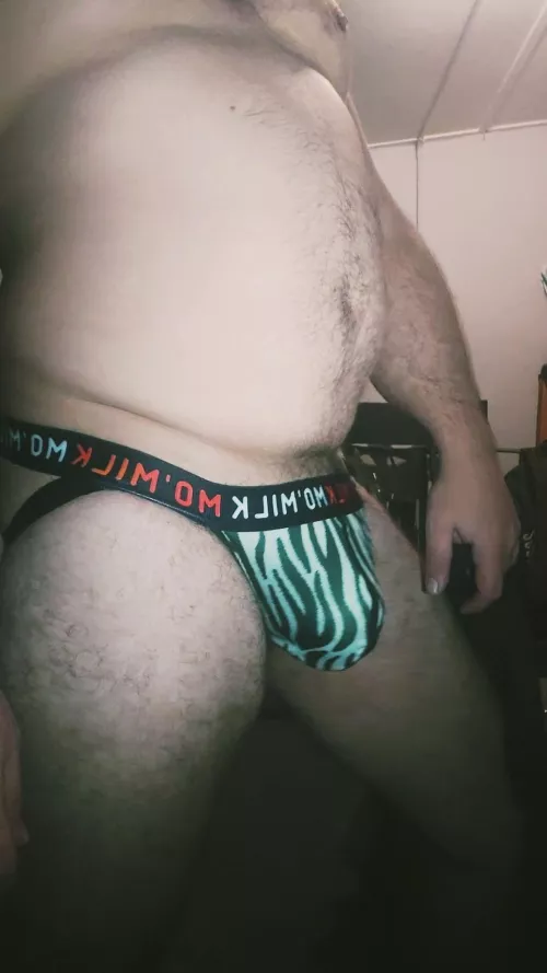 Just an average chubby guy in his underwear 