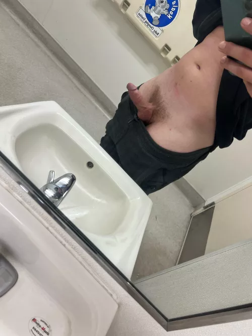 Out in the public restroom