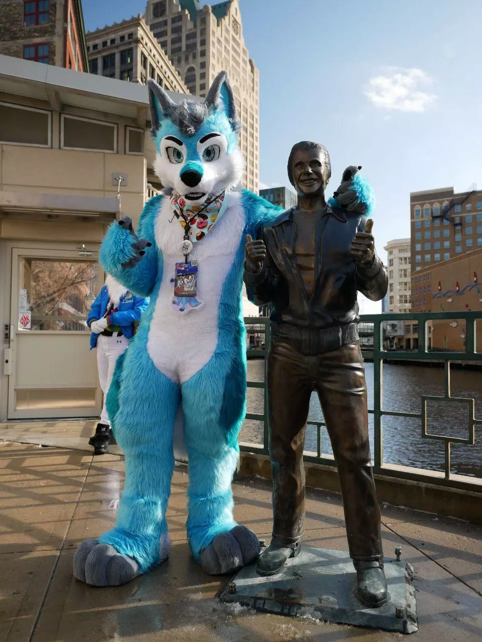 Went for a walk in Milwaukee today. Made a new friend!
