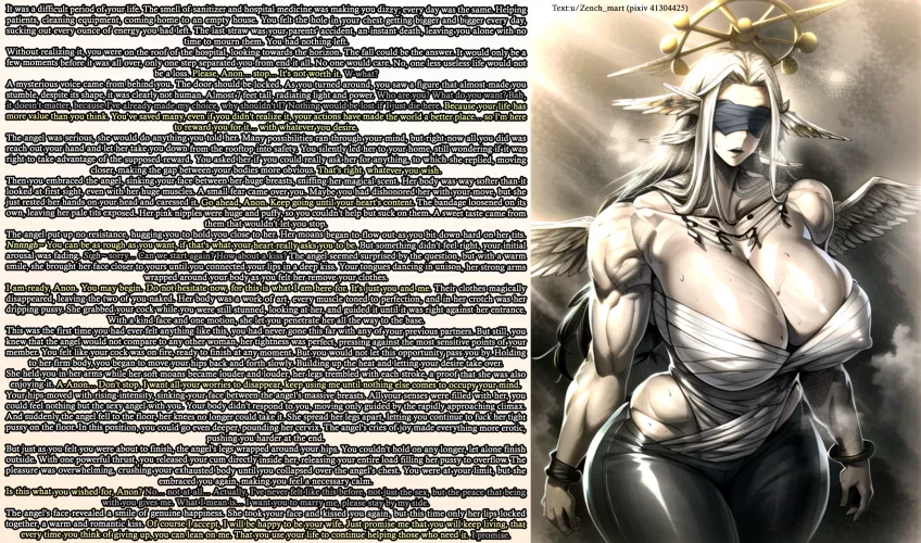 An angel come to help a good man with love [Emotional support] [Creampie] [cuddles] [Happy ending] [muscle girl] [Commission] | Art AI generated