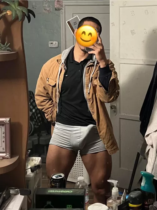 Bulging after work. 