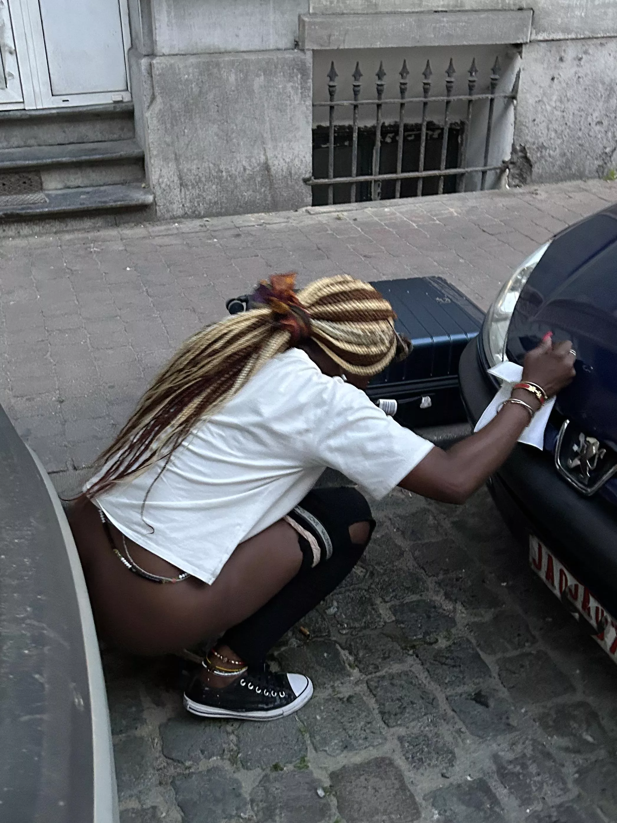 caught pissing in a city street