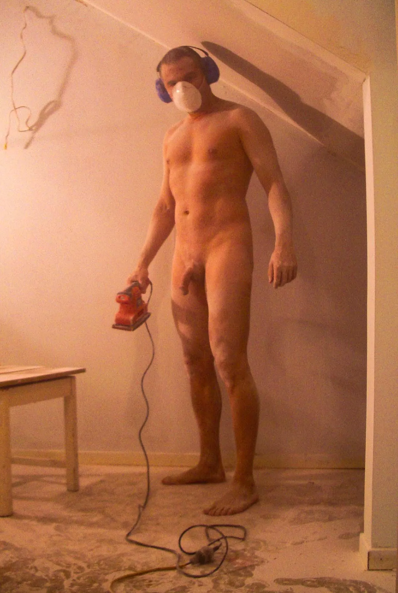 Dusty jobs are best done naked