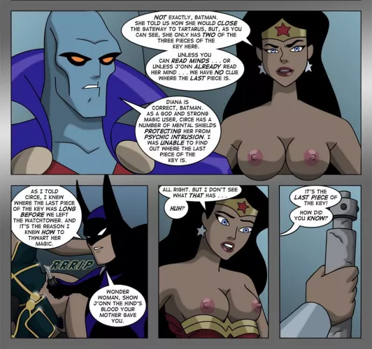 I love how nonchalant Wonder Woman is by having her boobs hang out during a serious conversation [Sharpie]