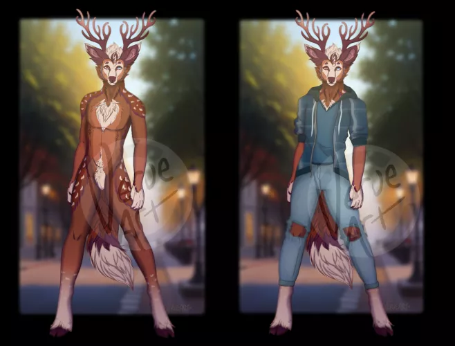 Jeremy the Wolf Deer: Commission (done by me: VerveArt)