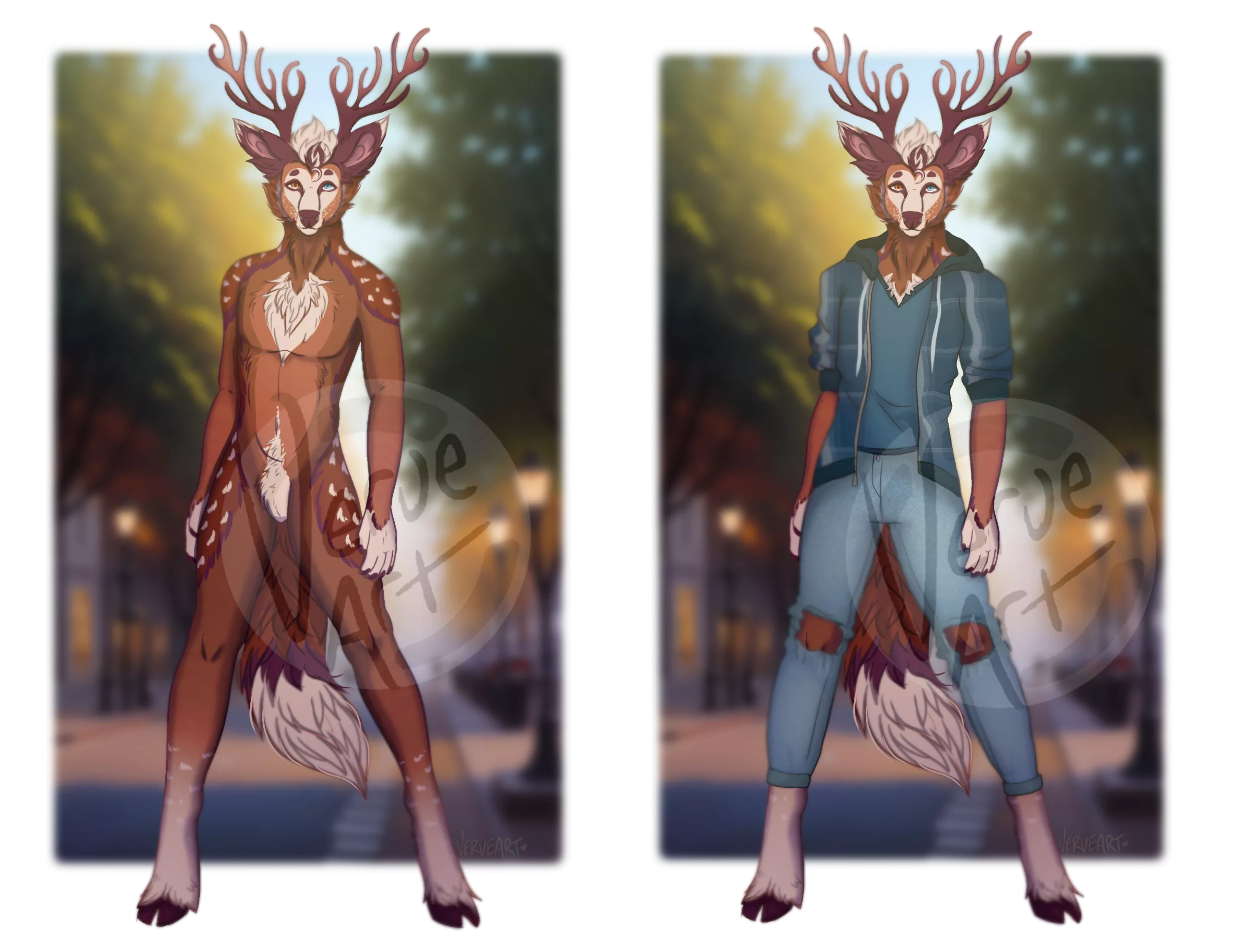Jeremy the Wolf Deer: Commission (done by me: VerveArt)