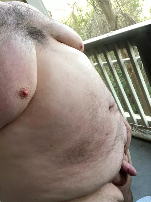 Kickin’ it on my balcony this morning