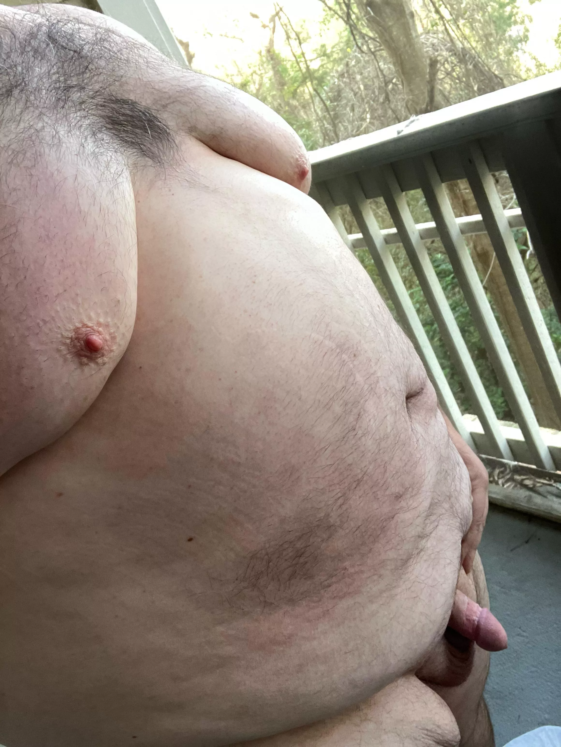 Kickin’ it on my balcony this morning