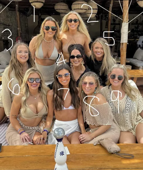 Numbered bachelorette party 