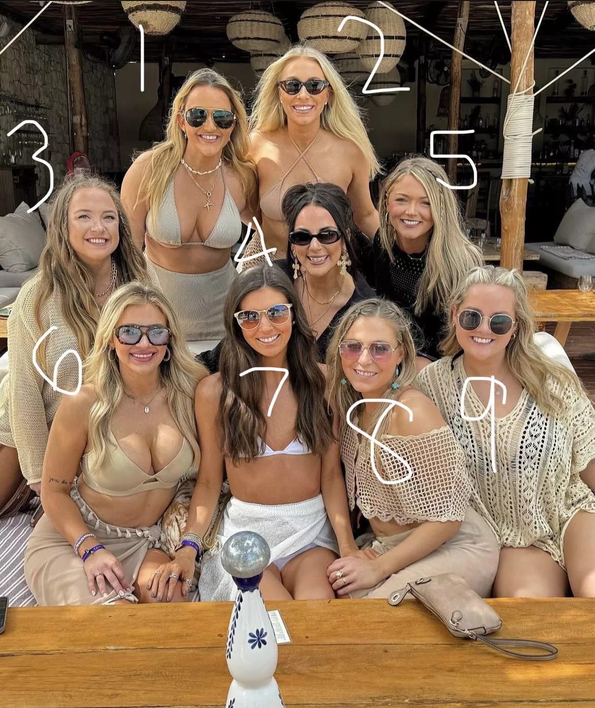Numbered bachelorette party 