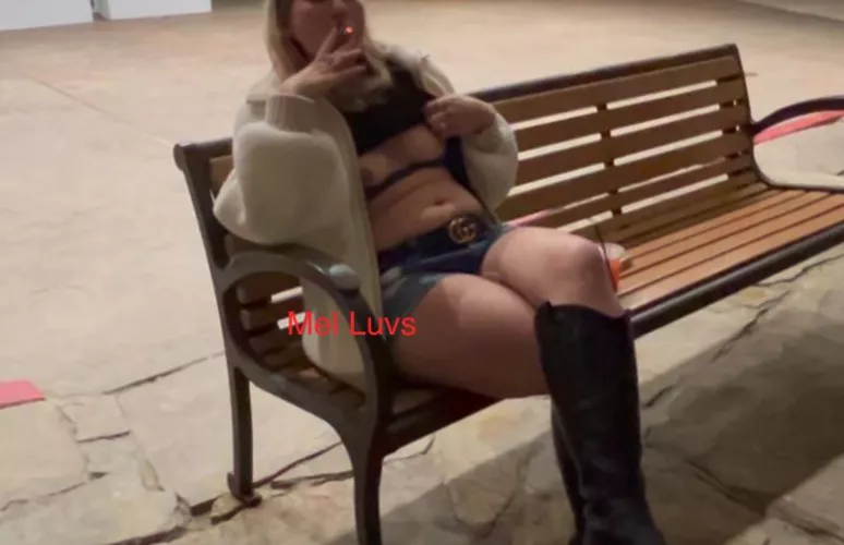 On the Bench Right Outside the Doubletree....