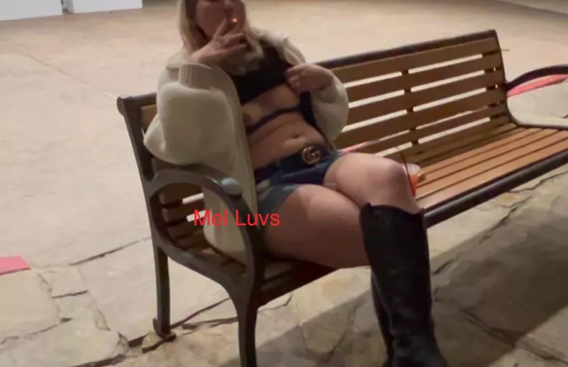 On the Bench Right Outside the Doubletree....