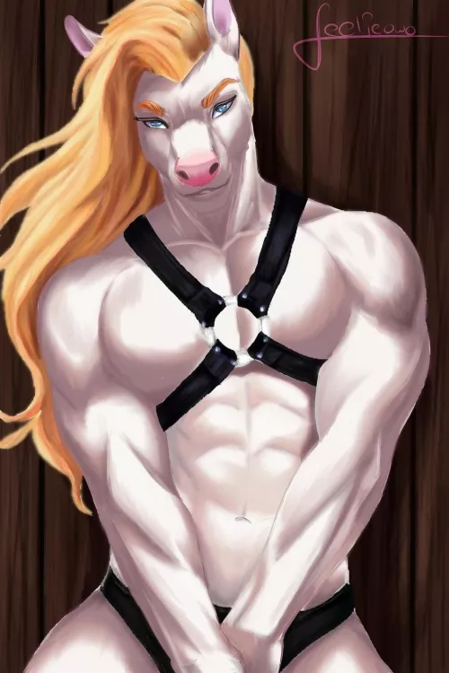 [Q] Muscular horse 🐴(art by me)