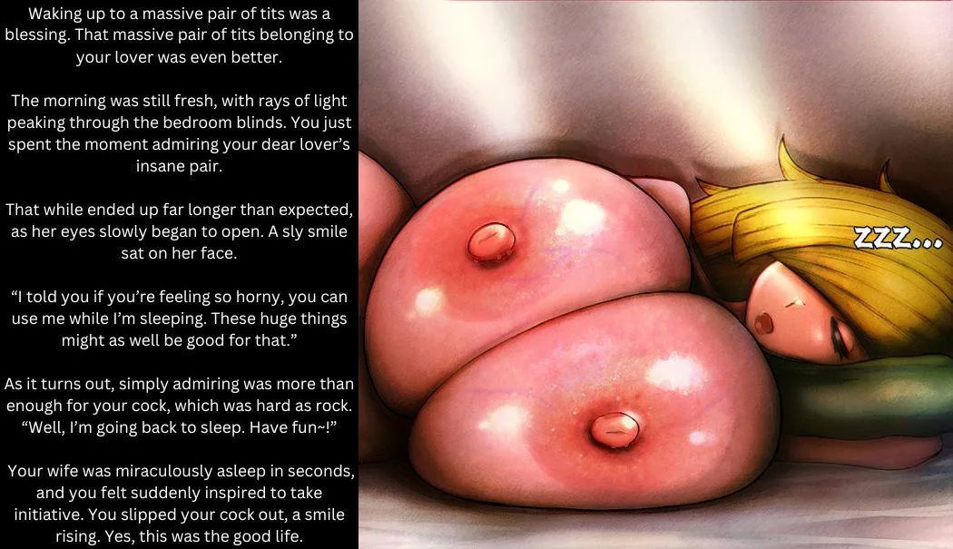 The Good Life. [Huge Breasts] [Breast Focused] [Wholesome] [Male POV] [Implied Somnophilia] (Artist: fyk0)