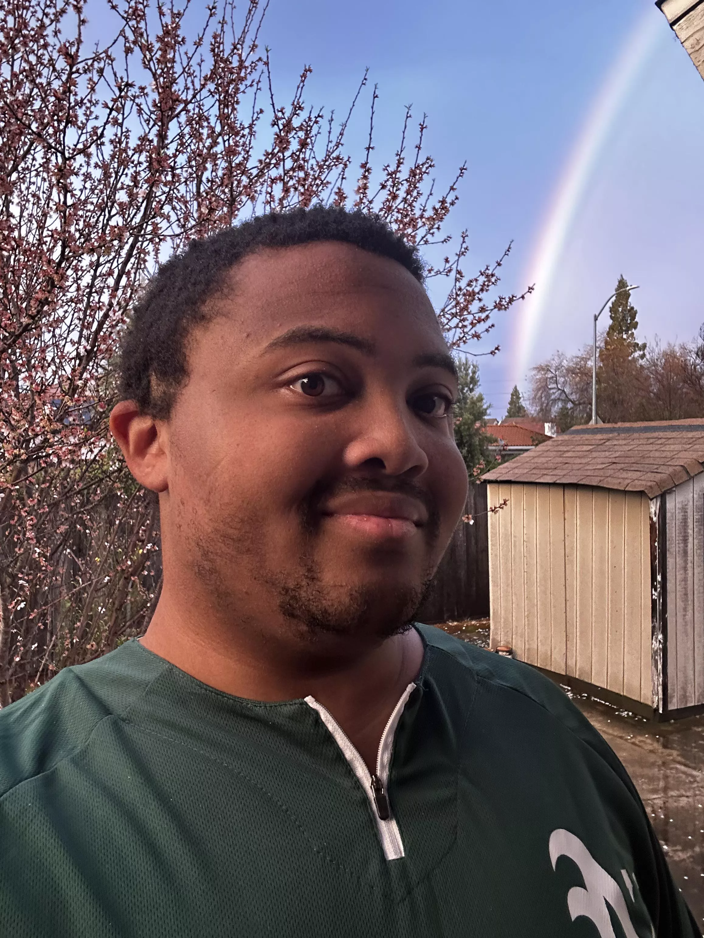 The rainbow seems to go behind that tree over there… is that a sign for me to go on a quest? lol The rainbow seems to go behind that tree over there… is that a sign for me to go on a quest? lol