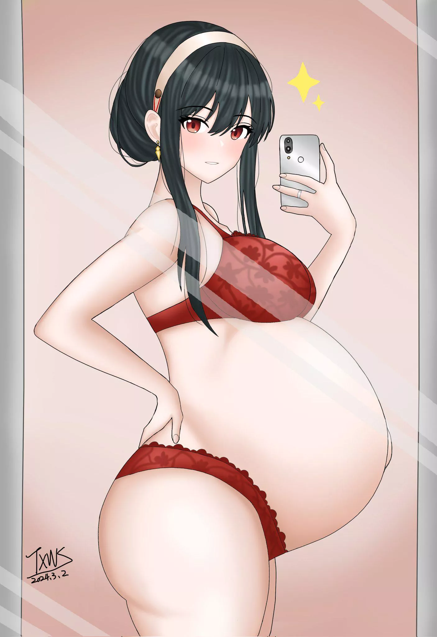 Yor in the mirror (by @Tuxingwangsun_0)