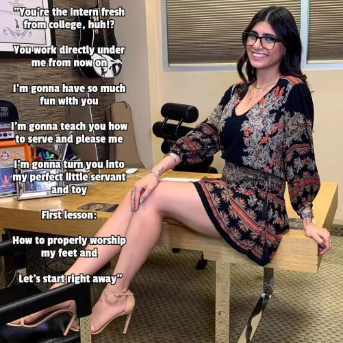 Your new boss is gonna teach you how to properly serve and please her