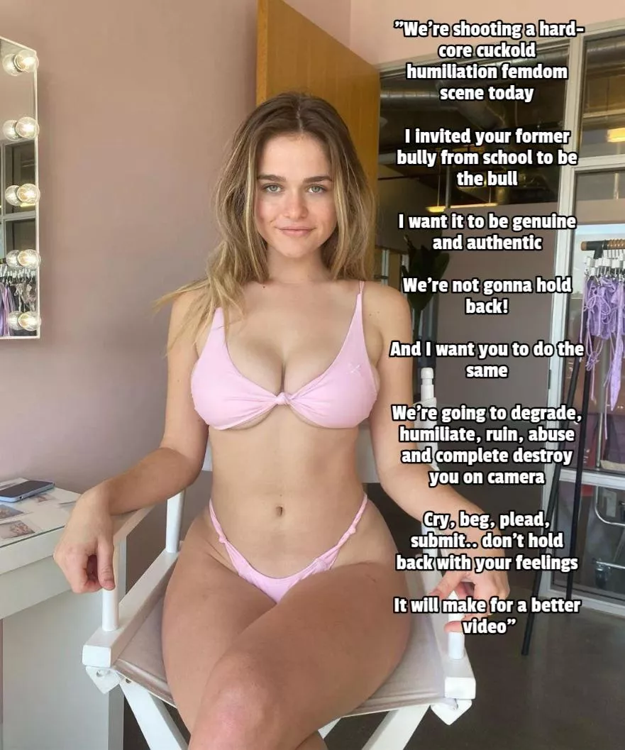 You're shooting porn with your Domme girlfriend and your former bully from school