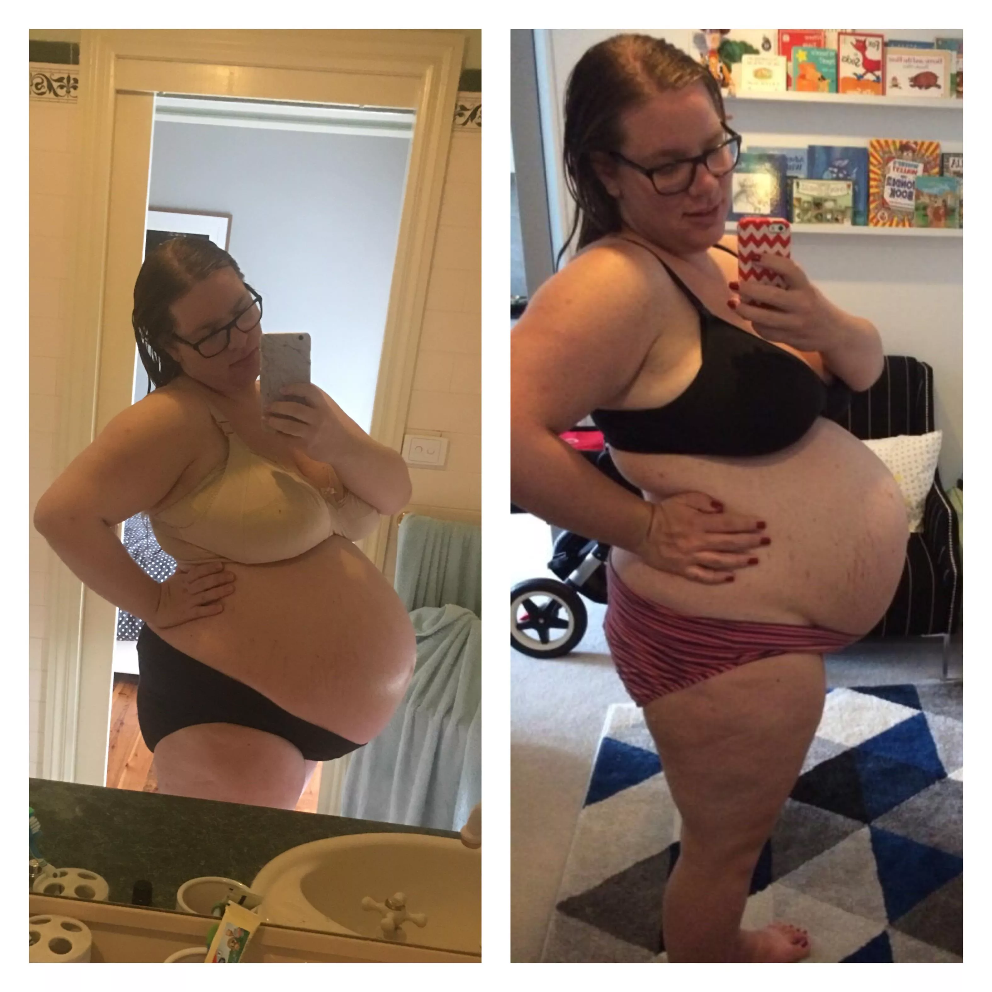 2nd v 1st pregnancy  comparison… I got so big with my second 