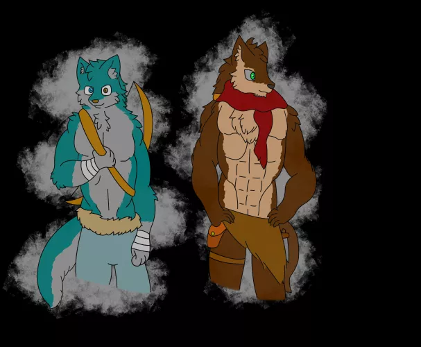 Been awhile so I decide to draw 2 ocs. Muscle is harder thrn i thought